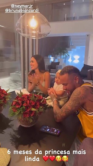 Neymar was joined by ex-girlfriend Bruna Biancardi