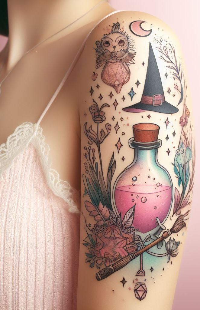 Moon-kissed ink: Potion tattoos stir dreams and awaken hidden powers.