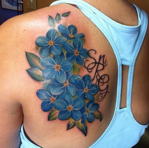 23 Vibrant Color Flower Tattoo Ideas