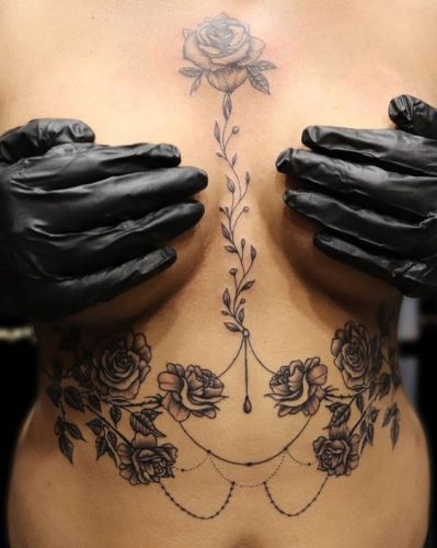 24 Elegant Under Breast Tattoo Ideas for Women