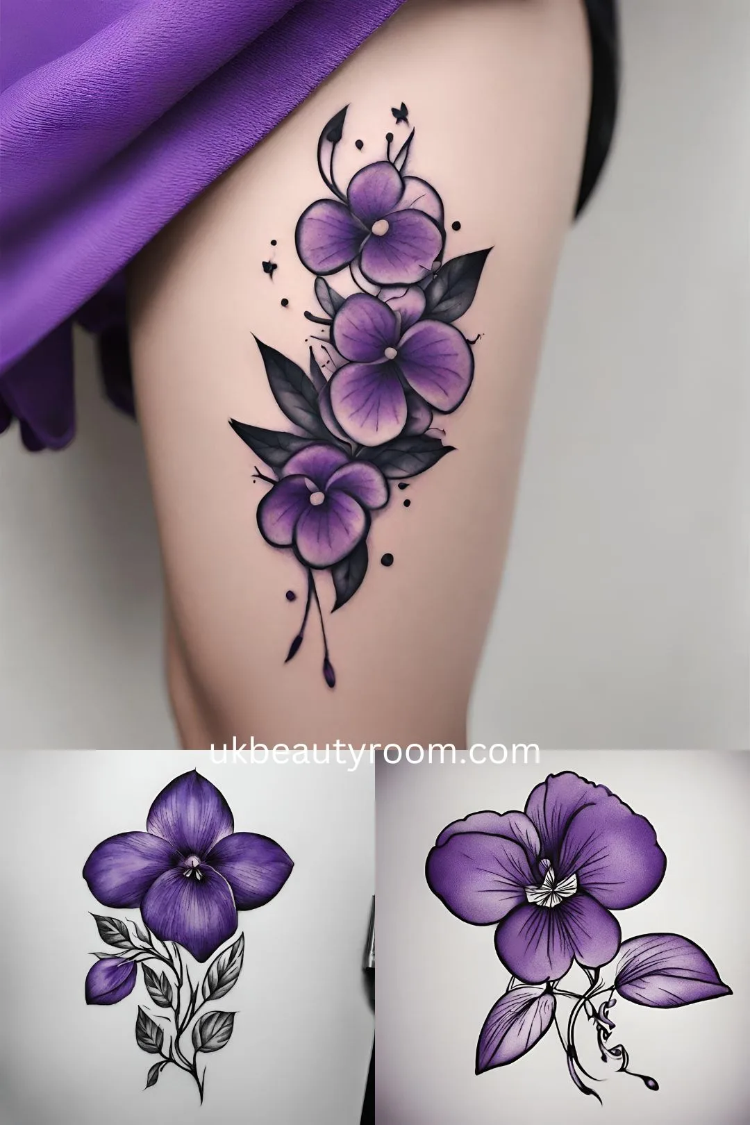 February: Violet - flower tattoo ideas