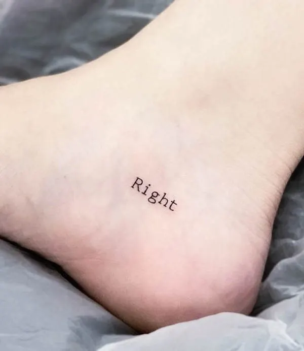 Right - word tattoo by @g9in_ttt