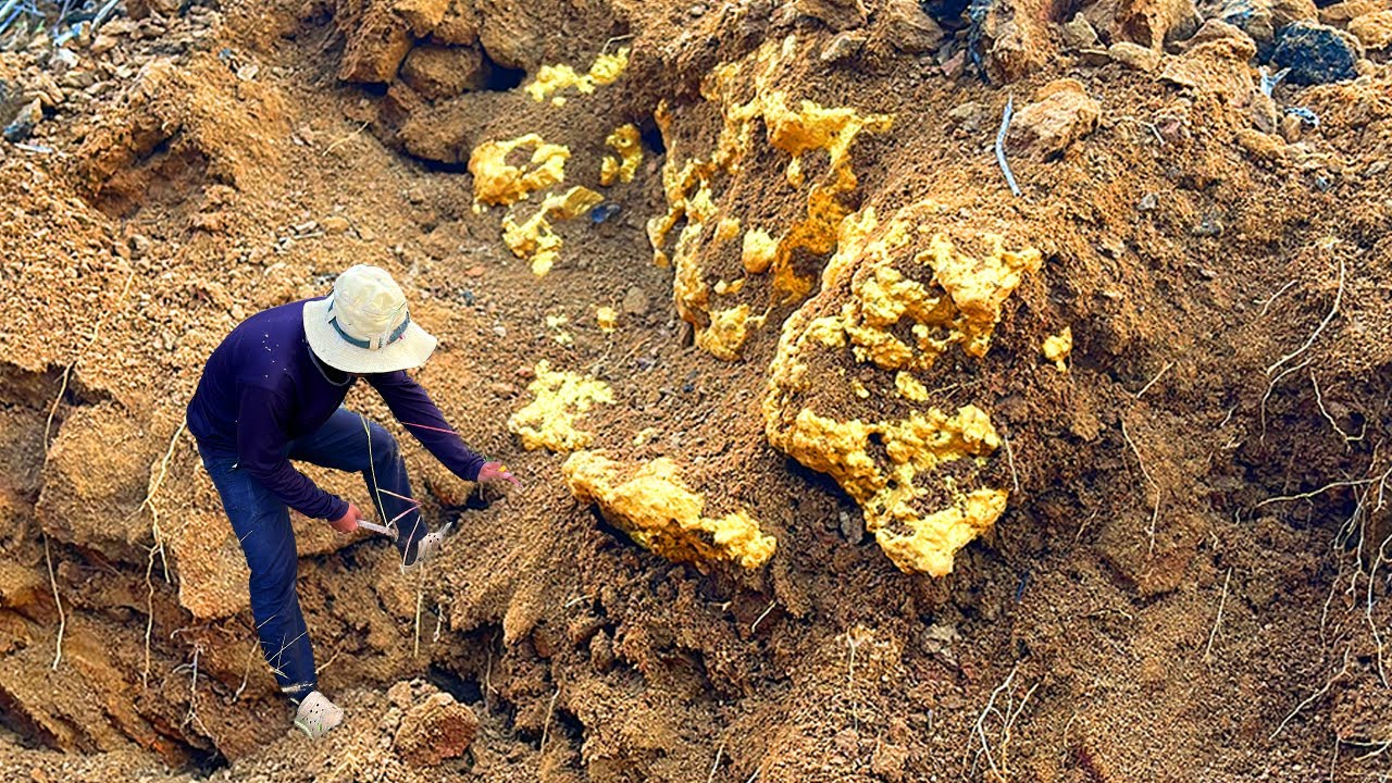 wow so lucky! Digging up for Treasure worth millions $$ from Huge Nuggets of Gold, Mining Exciting. - YouTube