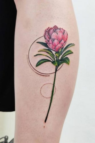 23 Vibrant Color Flower Tattoo Ideas