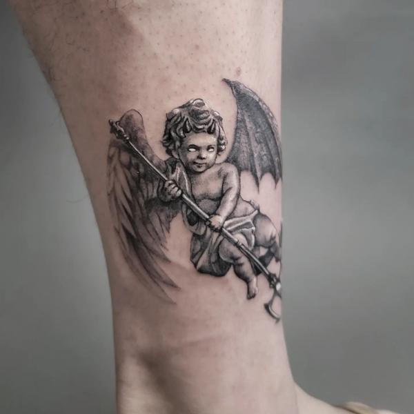 evil cupid tattoo