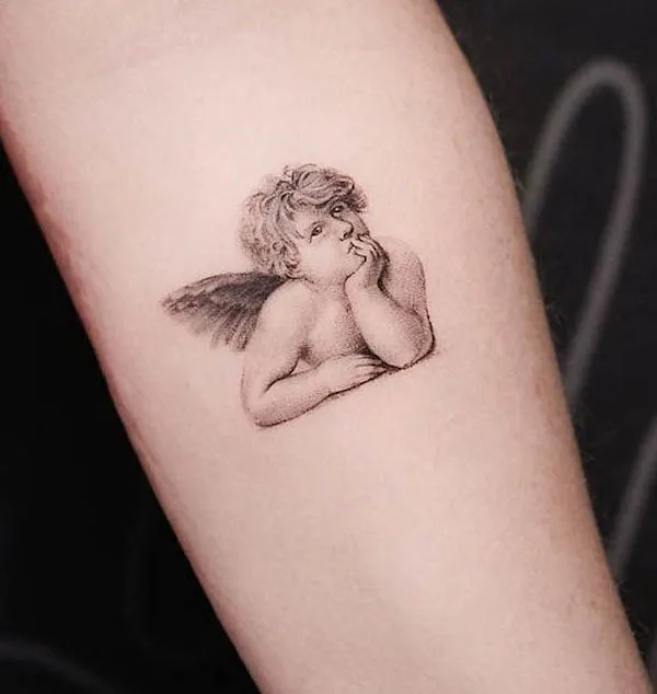 Cupid tattoo by @pachamamatattoo_elvis