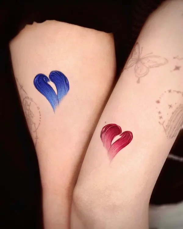 Hearts symbolic love tattoo by @o.ri_tattoo