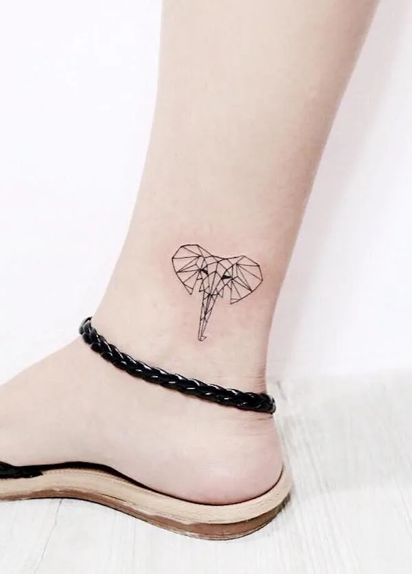 Geometric elephant tattoo by @ainakstyle