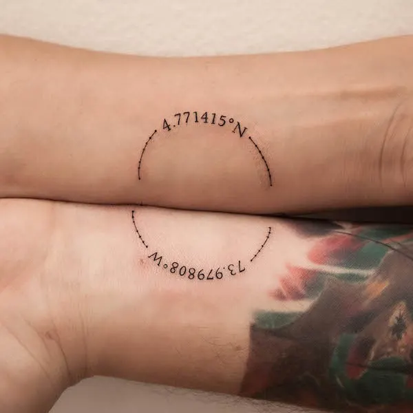 Matching coordinates forearm tattoo by @studiodaveink