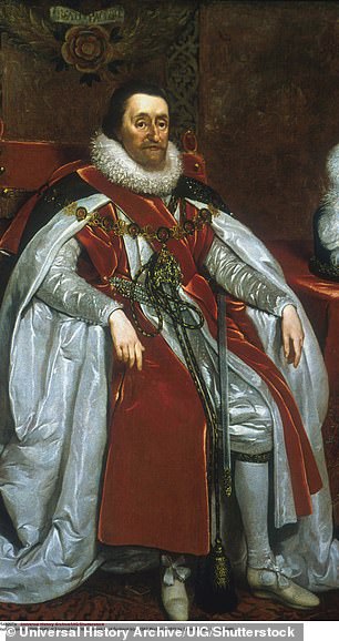 Some of the coins date back to the reign of King James I - seen here in a portrait by Daniel Myten from 1621