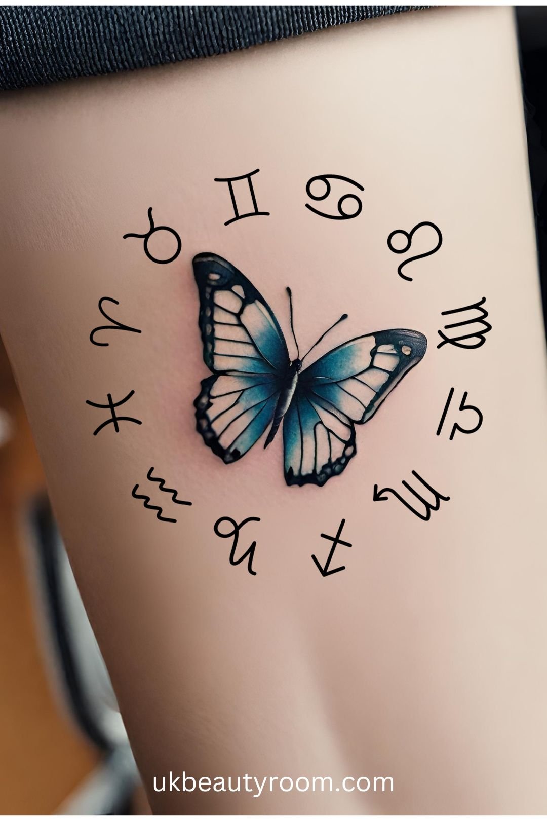 Zodiac-Inspired Butterfly Tattoo