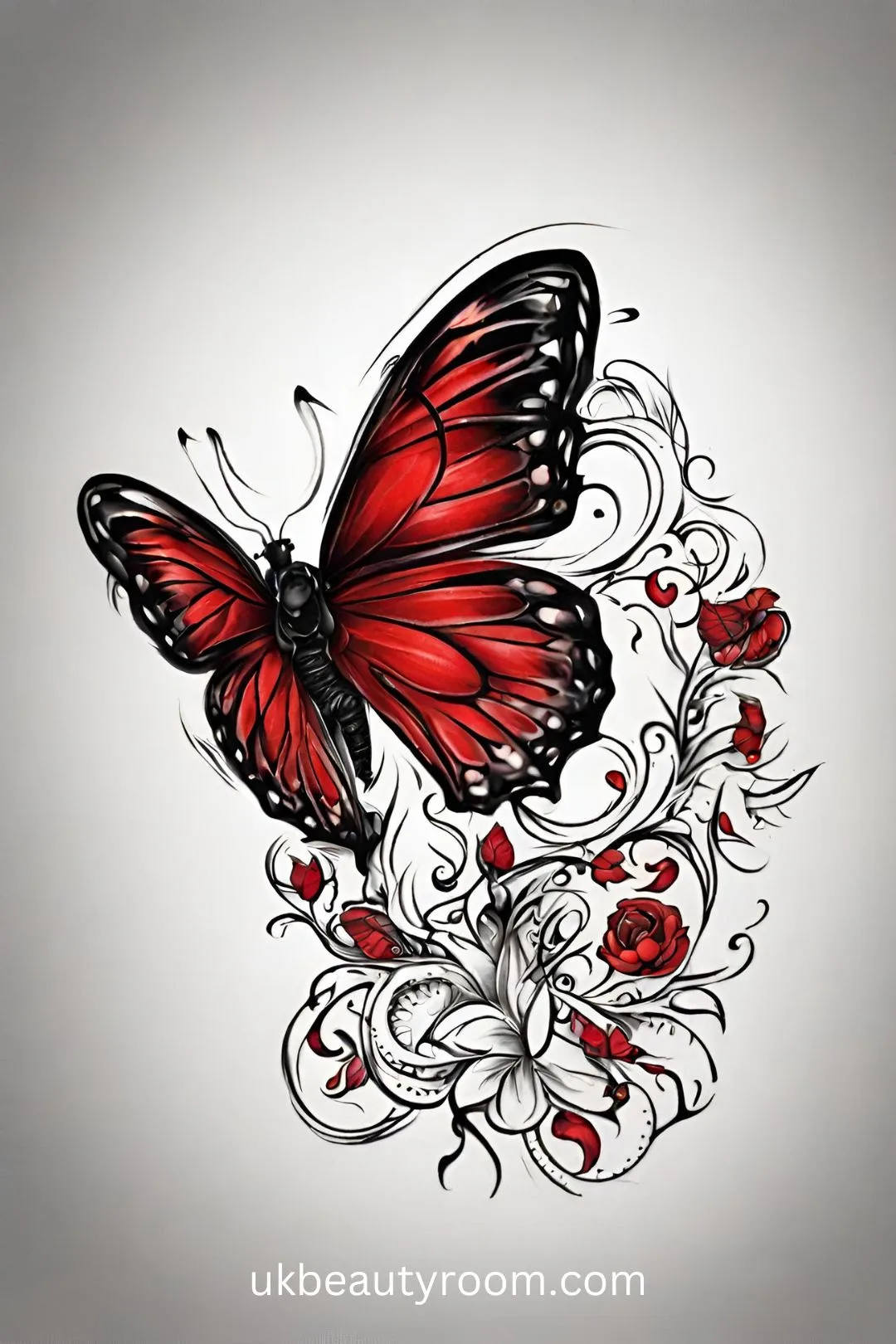 Red Butterfly Tattoo