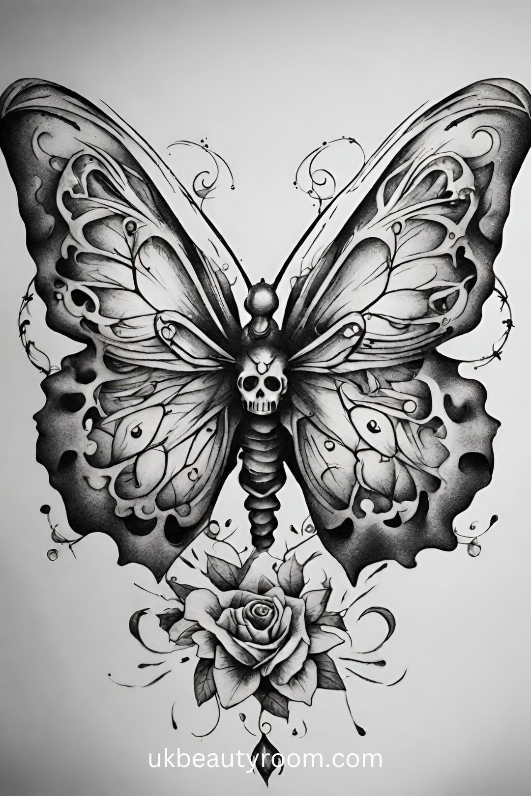 Skull Butterfly Tattoo