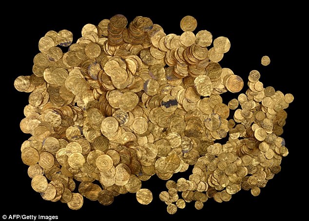 Treasure: It is the largest treasure trove ever discovered off Israel's Mediterranean coast with the country's antiquities authority calling it 'priceless'